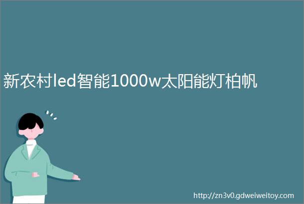 新农村led智能1000w太阳能灯柏帆